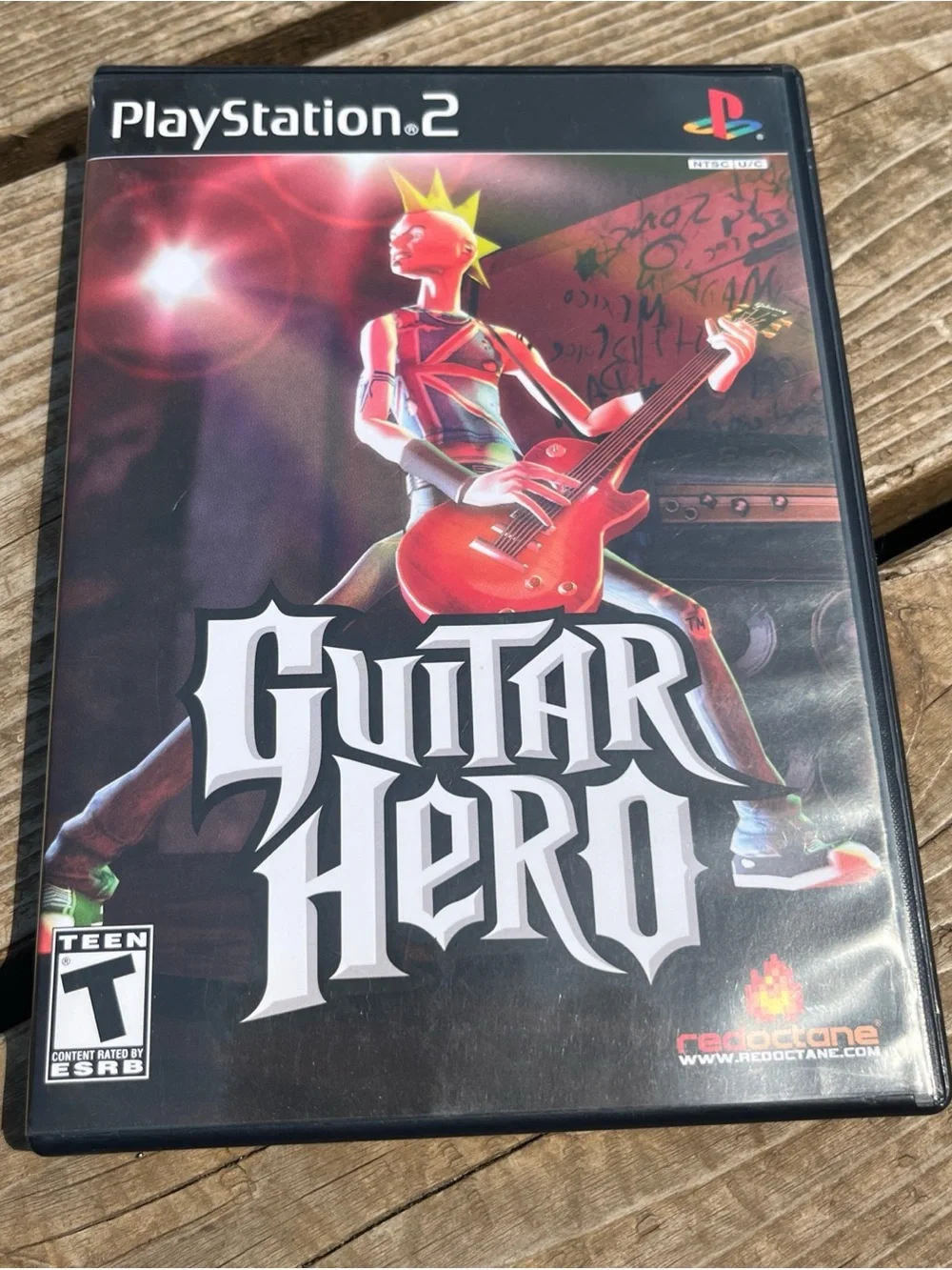 Sony PlayStation 2 Guitar Hero with Red Guitar Artwork